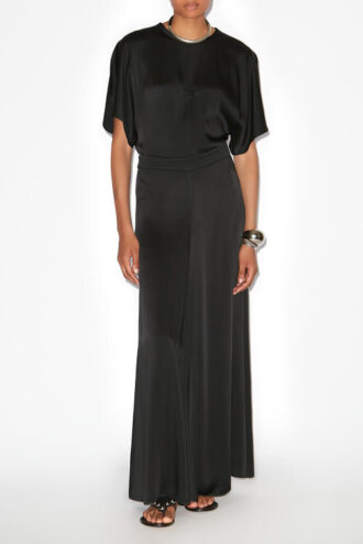Jupe longue en satin Kayana