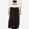 Jupe midi en satin froncé Zoan