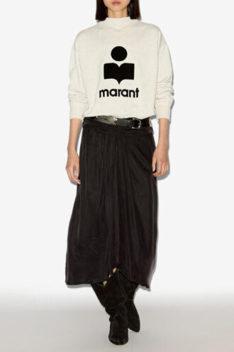 Jupe midi en satin froncé Zoan Jupe midi en satin froncé Zoan