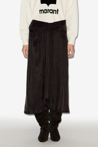 Jupe midi en satin froncé Zoan Jupe midi en satin froncé Zoan