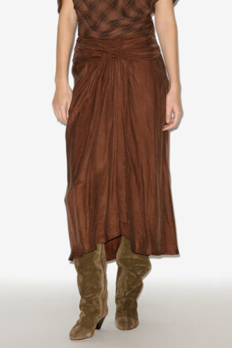 Jupe midi en satin froncé Zoan Jupe midi en satin froncé Zoan