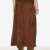 Jupe midi en satin froncé Zoan