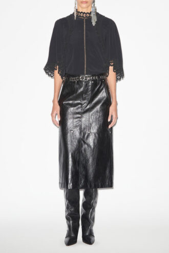 Jupe midi style cuir Angele