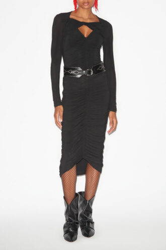 Jupe midi Vicky en jersey froncé