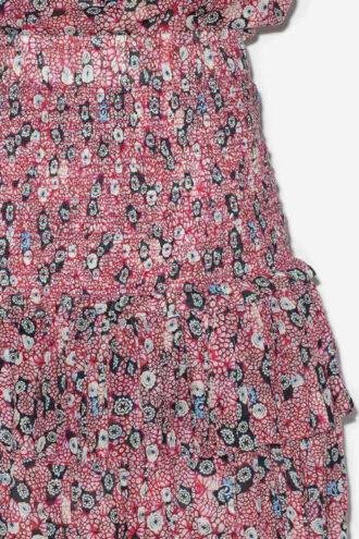 Jupe Naomi en voile de coton smocké imprimé