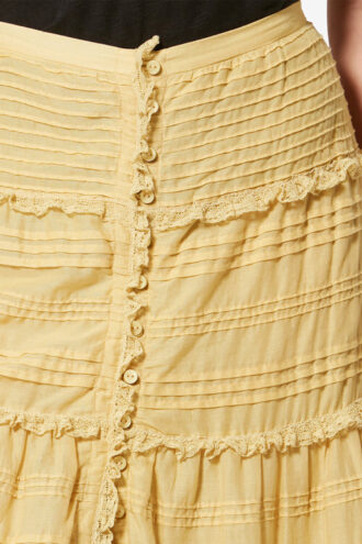 Jupe à volants en coton et dentelle florale Paoline
