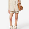 Manteau court en coton texturé Uadie