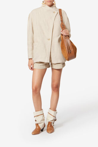 Manteau court en coton texturé Uadie