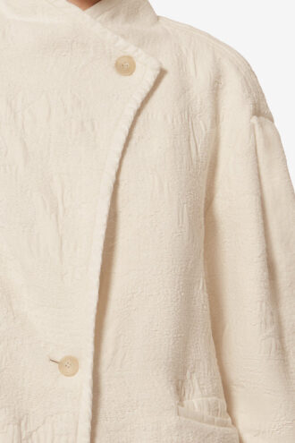 Manteau court en coton texturé Uadie