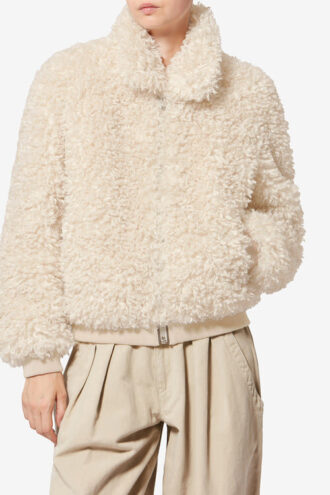 Manteau court en fausse fourrure bouclée Tayma
