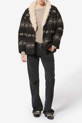 Manteau court en jacquard Qayla