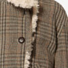 Manteau court en laine vierge à carreaux Prince de Galles Fadia