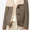 Manteau court en laine vierge à carreaux Prince de Galles Fadia
