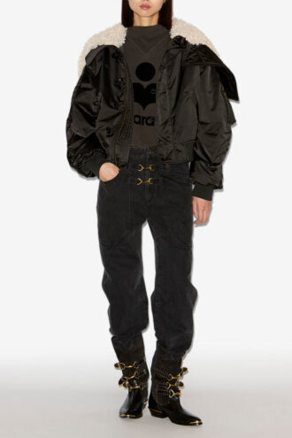 Manteau court matelassé en satin Elisa
