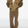 Manteau court matelassé en satin Elroy
