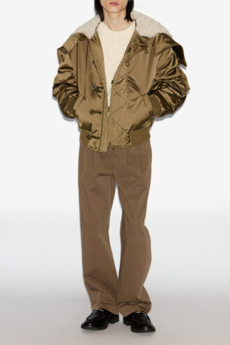 Manteau court matelassé en satin Elroy