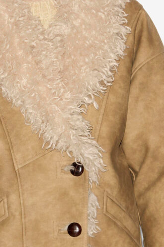 Manteau en fausse peau de mouton Clea