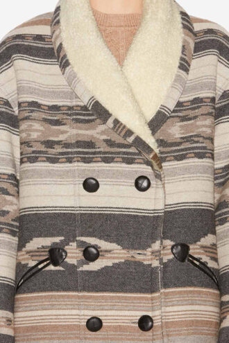Manteau en laine à motifs graphiques Dorcas