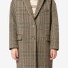 Manteau en laine vierge à carreaux Prince-de-Galles Limizia