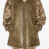 Manteau en satin et simili cuir Evina Manteau en satin et simili cuir Evina