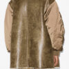 Manteau en satin et simili cuir Evina Manteau en satin et simili cuir Evina