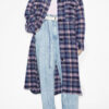 Manteau long à carreaux en laine mélangée Fontizi