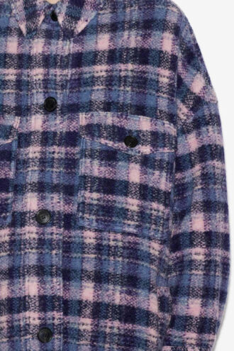 Manteau long à carreaux en laine mélangée Fontizi
