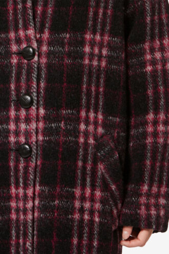 Manteau long en laine à carreaux Gabriel