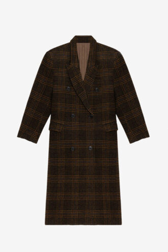 Manteau long en laine à carreaux Lexana Manteau long en laine à carreaux Lexana