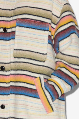 Manteau long en laine rayée Djila Manteau long en laine rayée Djila