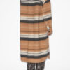 Manteau long en laine rayée Djila