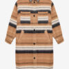 Manteau long en laine rayée Djila