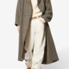 Manteau long en laine vierge à carreaux Prince de Galles Renée
