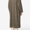 Manteau long en laine vierge à carreaux Prince de Galles Renée