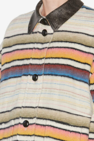 Manteau oversize en laine rayée Dayvi