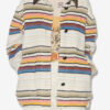 Manteau oversize en laine rayée Dayvi