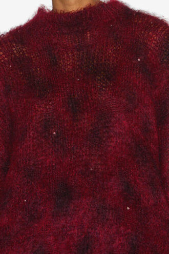 Mickaella Pull long en mohair brodé