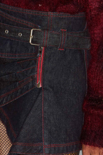 Mini-jupe en denim drapé Siyen