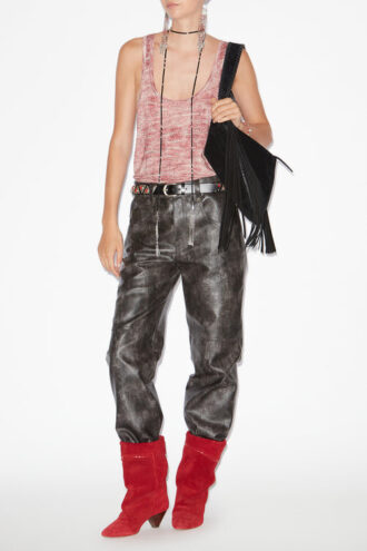 Pantalon ample en simili cuir Coralea