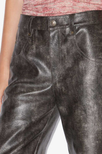 Pantalon ample en simili cuir Coralea
