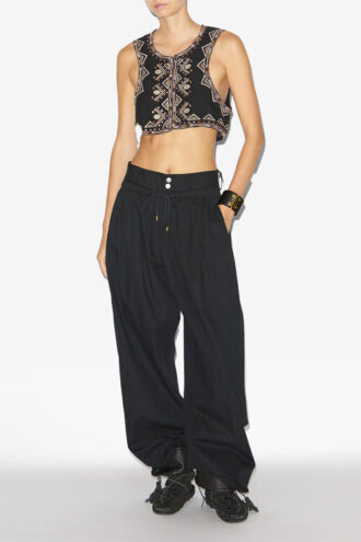 Pantalon ample froncé Inaya