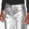 Pantalon Aude en coton enduit argenté
