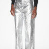 Pantalon Aude en coton enduit argenté