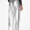 Pantalon Aude en coton enduit argenté
