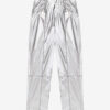 Pantalon Aude en coton enduit argenté