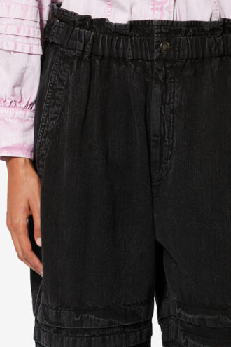 Pantalon carotte en chambray délavé Mellya