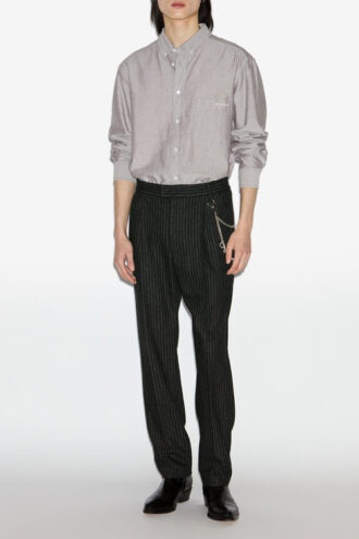 Pantalon de costume en laine rayé Flavien