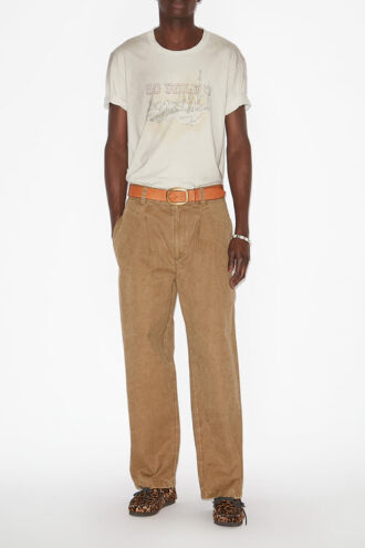 Pantalon en coton enduit Kostin