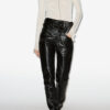 Pantalon en cuir à coupe droite Chazia Pantalon en cuir à coupe droite Chazia