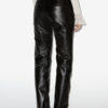 Pantalon en cuir à coupe droite Chazia Pantalon en cuir à coupe droite Chazia